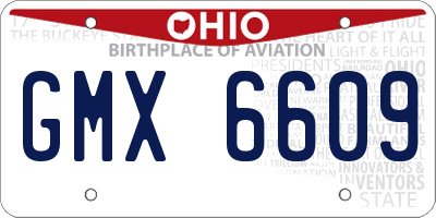OH license plate GMX6609
