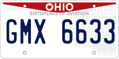 OH license plate GMX6633