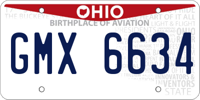 OH license plate GMX6634