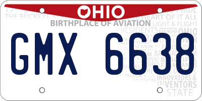 OH license plate GMX6638
