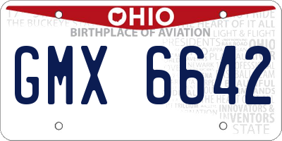 OH license plate GMX6642