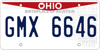 OH license plate GMX6646