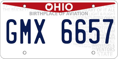 OH license plate GMX6657