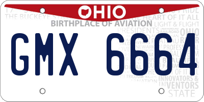 OH license plate GMX6664