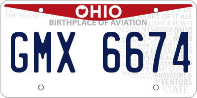 OH license plate GMX6674