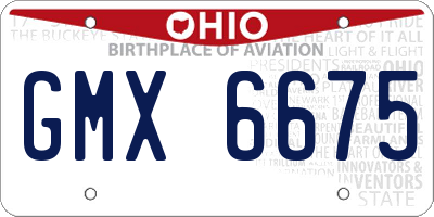 OH license plate GMX6675