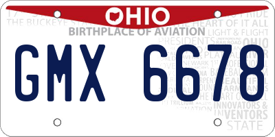 OH license plate GMX6678