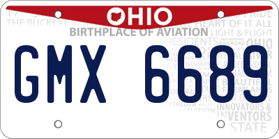 OH license plate GMX6689