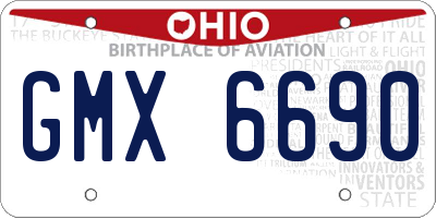 OH license plate GMX6690