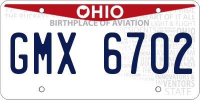 OH license plate GMX6702