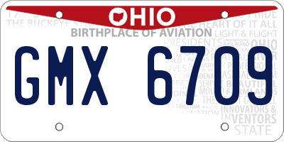 OH license plate GMX6709