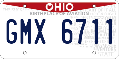 OH license plate GMX6711