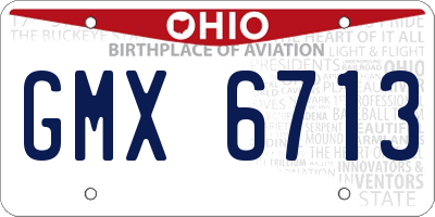 OH license plate GMX6713
