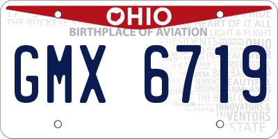 OH license plate GMX6719