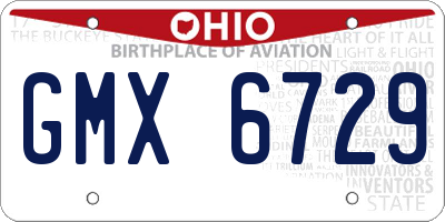 OH license plate GMX6729