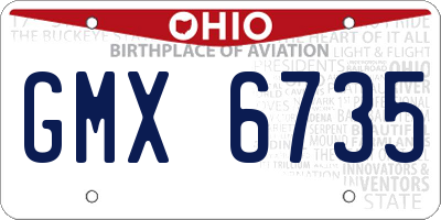 OH license plate GMX6735