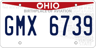 OH license plate GMX6739