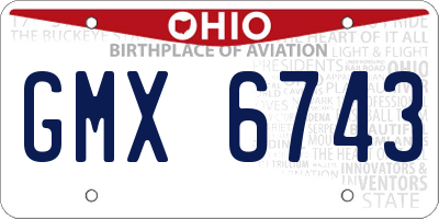OH license plate GMX6743