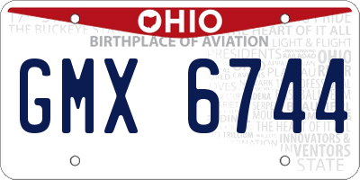 OH license plate GMX6744