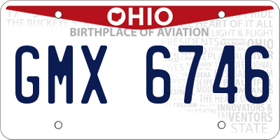 OH license plate GMX6746