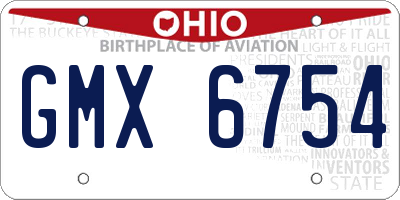 OH license plate GMX6754