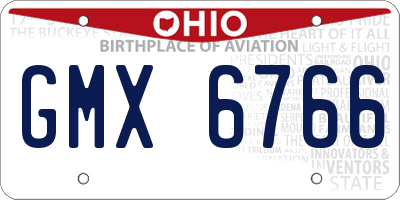 OH license plate GMX6766