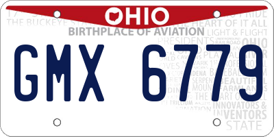 OH license plate GMX6779