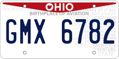 OH license plate GMX6782