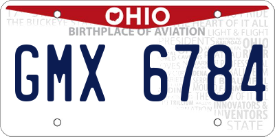 OH license plate GMX6784