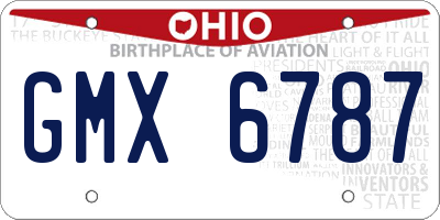 OH license plate GMX6787