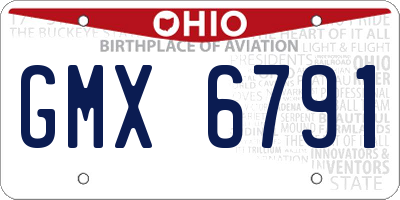 OH license plate GMX6791