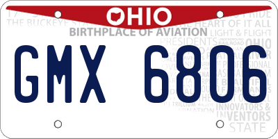 OH license plate GMX6806