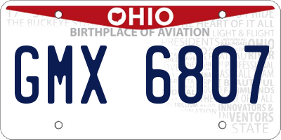 OH license plate GMX6807