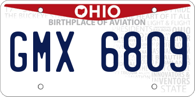 OH license plate GMX6809