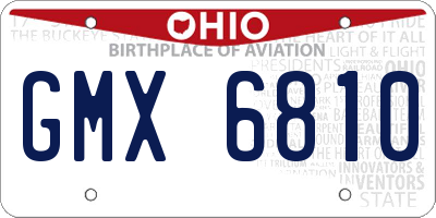 OH license plate GMX6810