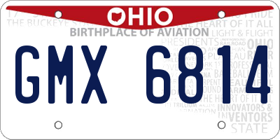 OH license plate GMX6814
