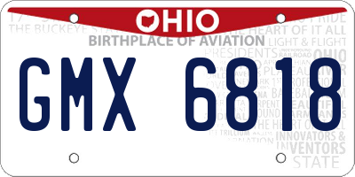 OH license plate GMX6818