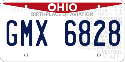 OH license plate GMX6828