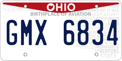 OH license plate GMX6834