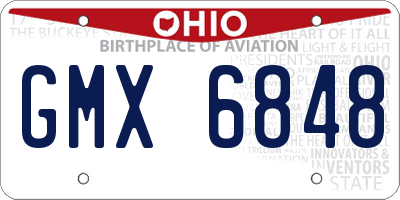 OH license plate GMX6848