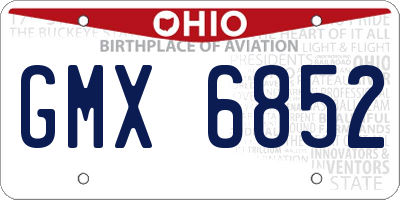 OH license plate GMX6852