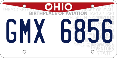 OH license plate GMX6856