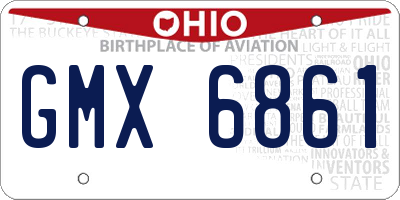 OH license plate GMX6861