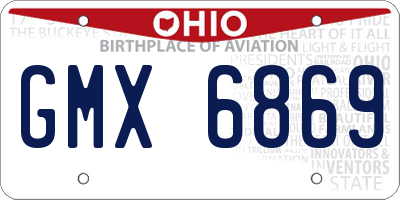 OH license plate GMX6869