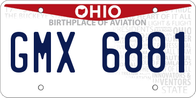 OH license plate GMX6881