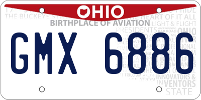 OH license plate GMX6886