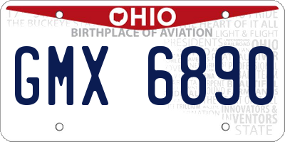 OH license plate GMX6890