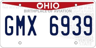 OH license plate GMX6939