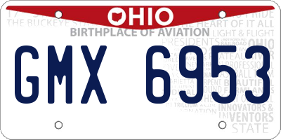 OH license plate GMX6953