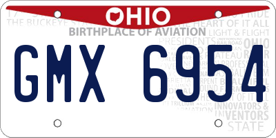 OH license plate GMX6954